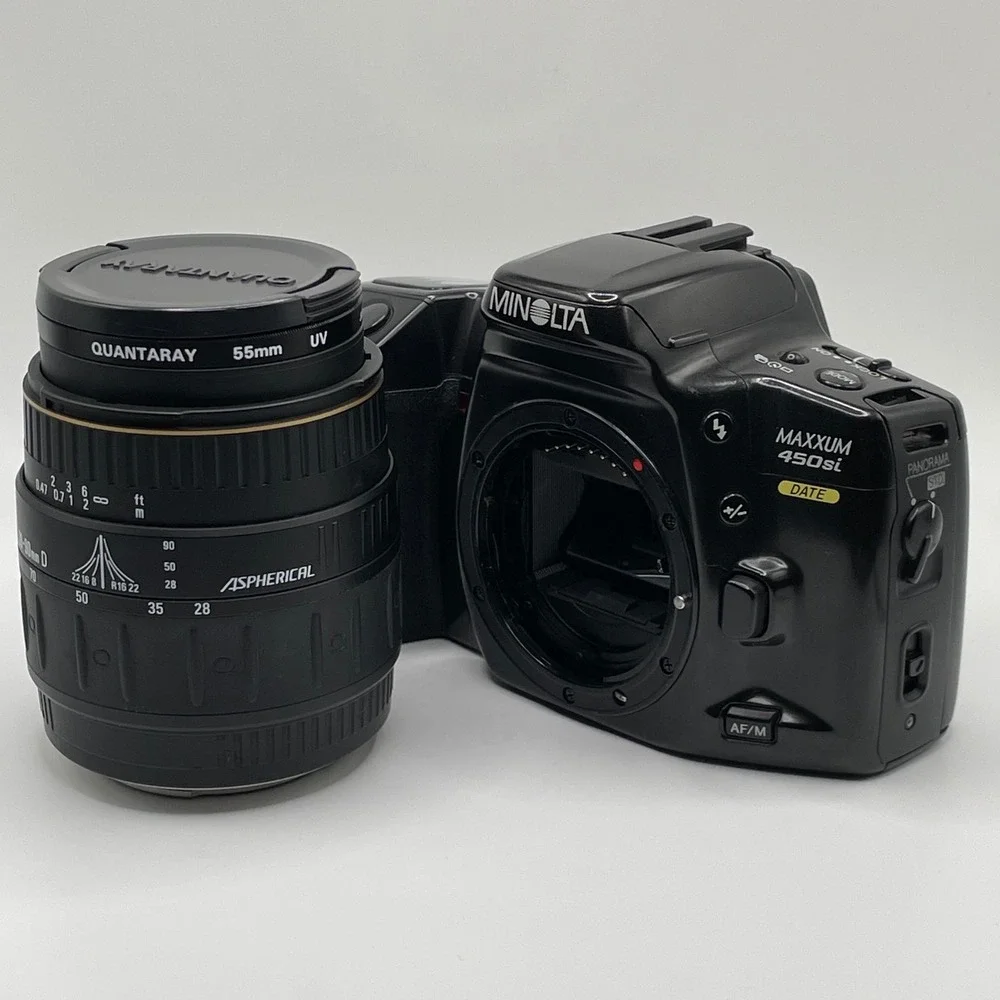 Minolta Maxxum 450si Panorama Date 35mm SLR Camera with 28-90mm Quantaray Lens